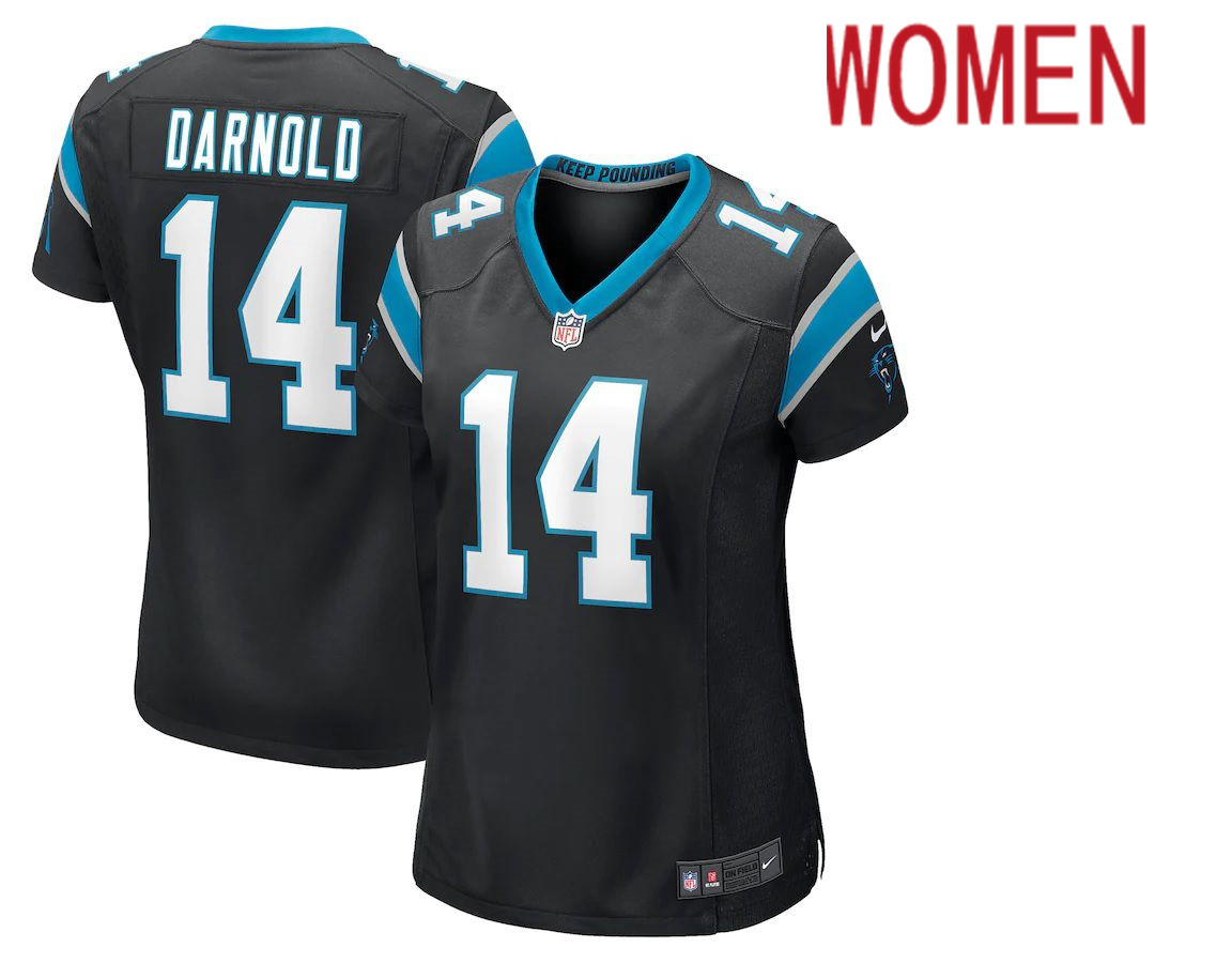 Women Carolina Panthers 14 Sam Darnold Nike Black Game NFL Jersey